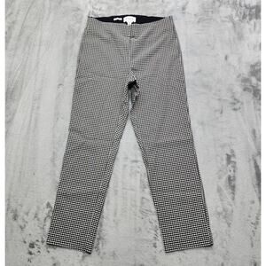 Elle Pants Womens M Black White Gingham Check Pull On Skinny‎ Ankle Stretch